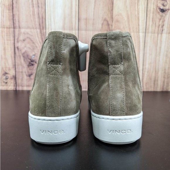 Vince Warren Suede High Top Slip-On Sneakers/Boots, Tan-Sz 9M lamb fur - Picture 5 of 8